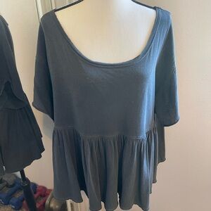 We The Free Charcoal Blouse